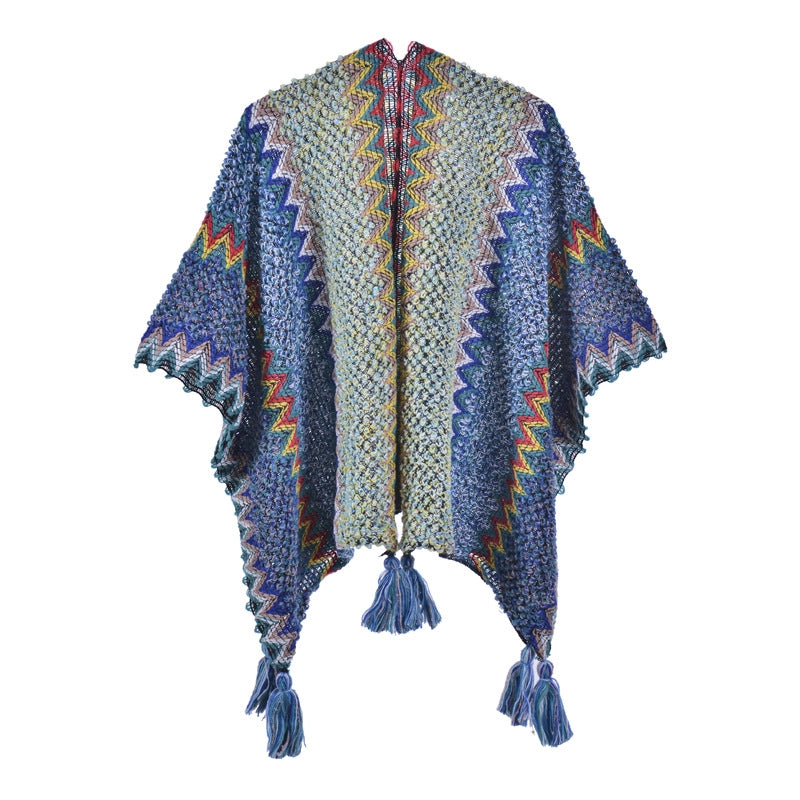 Sciarpa lavorata a maglia per autunno e inverno, scialle retr¨°, coperta, mantello, cappa