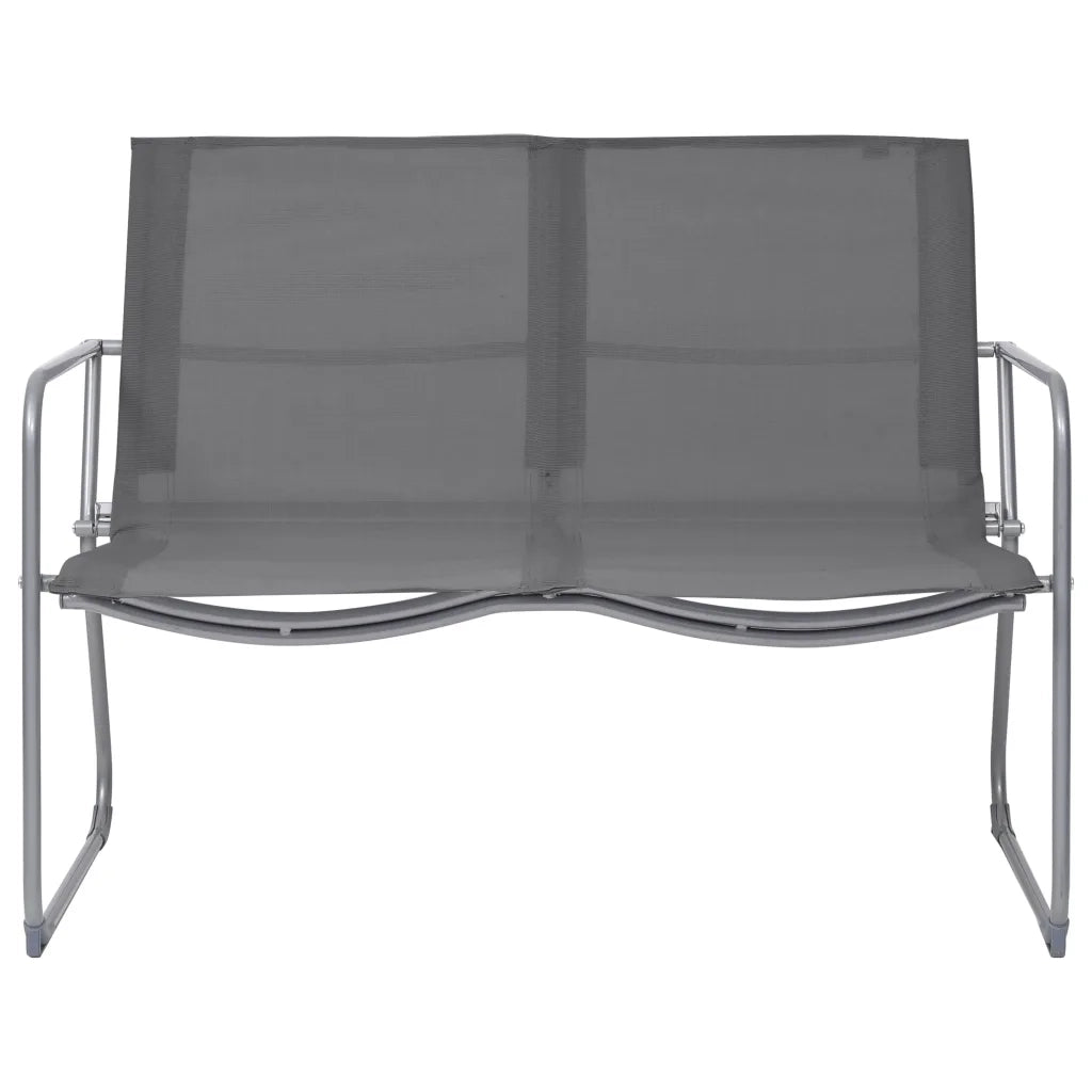 Set Divano da Giardino 4 pz in Tessuto e Acciaio Grigio 44351