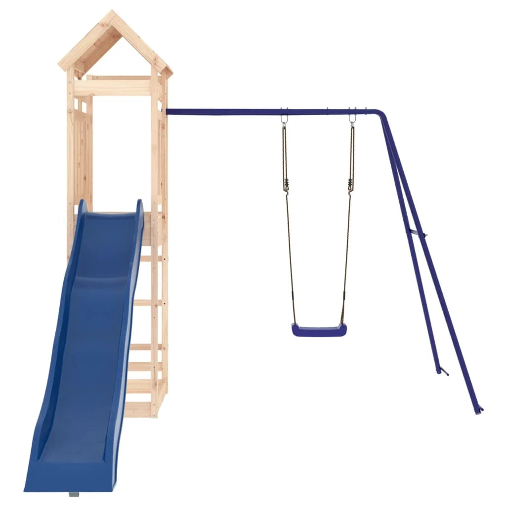 Area giochi all'aperto con altalene scivolo e robuste strutture per arrampicarsi  giochi da giardino 249 x 349 x 238 cm legno di pino massiccio 02_0004843