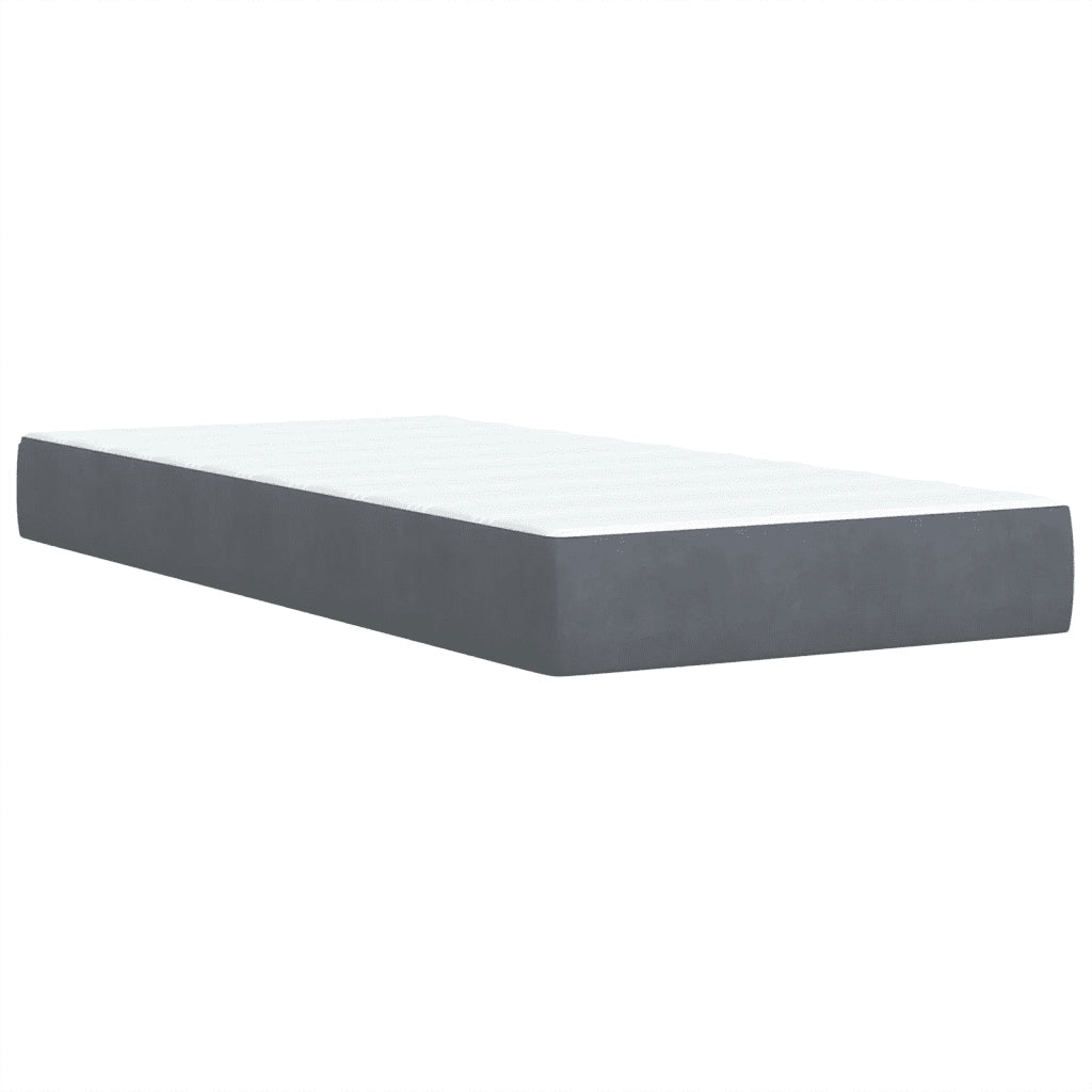 Giroletto a Molle con Materasso Grigio Scuro 90x200 cm Velluto 3286205