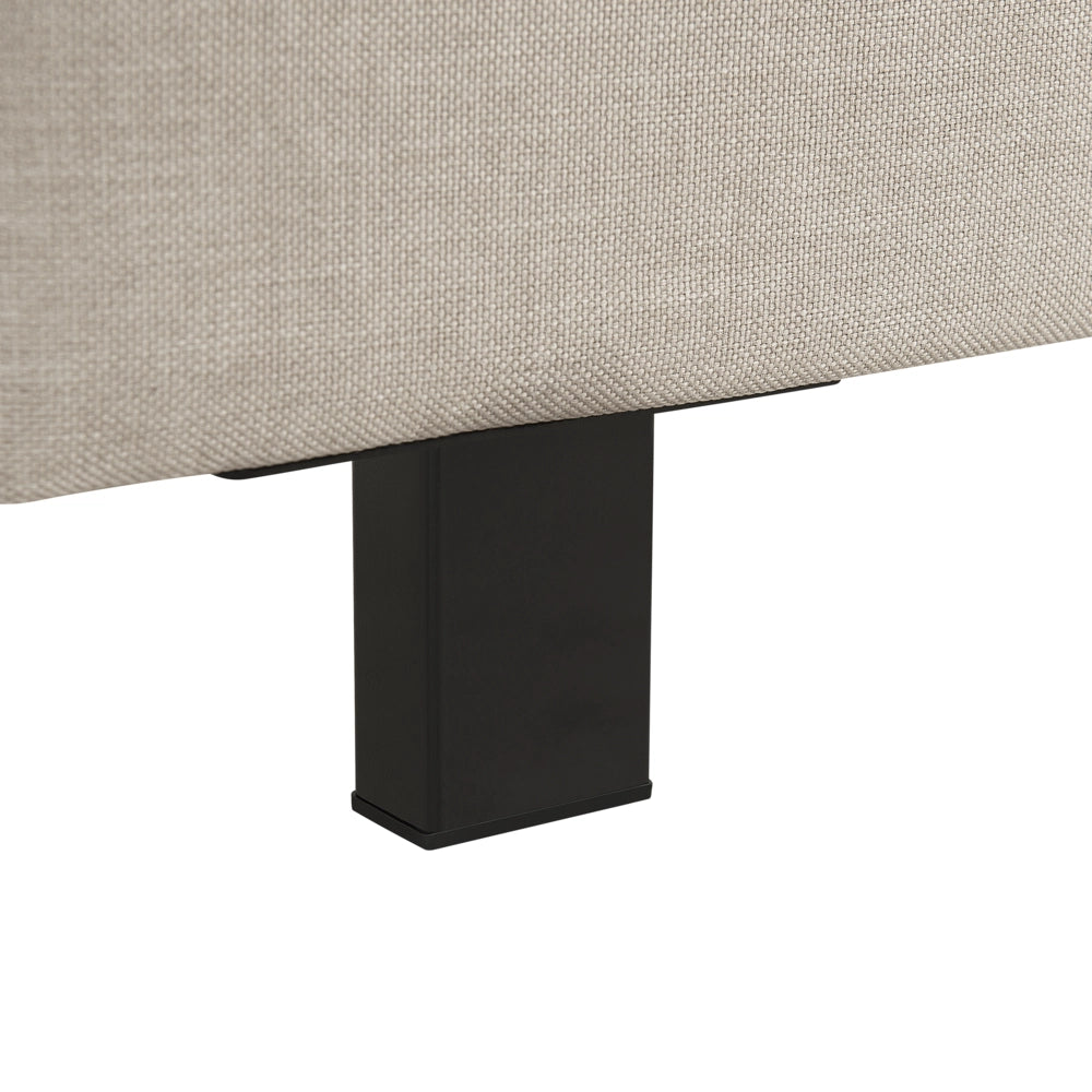 Letto ad acqua EU King Size Beige Tessuto imbottito 160 x 200 cm con materasso poggiatesta Design moderno