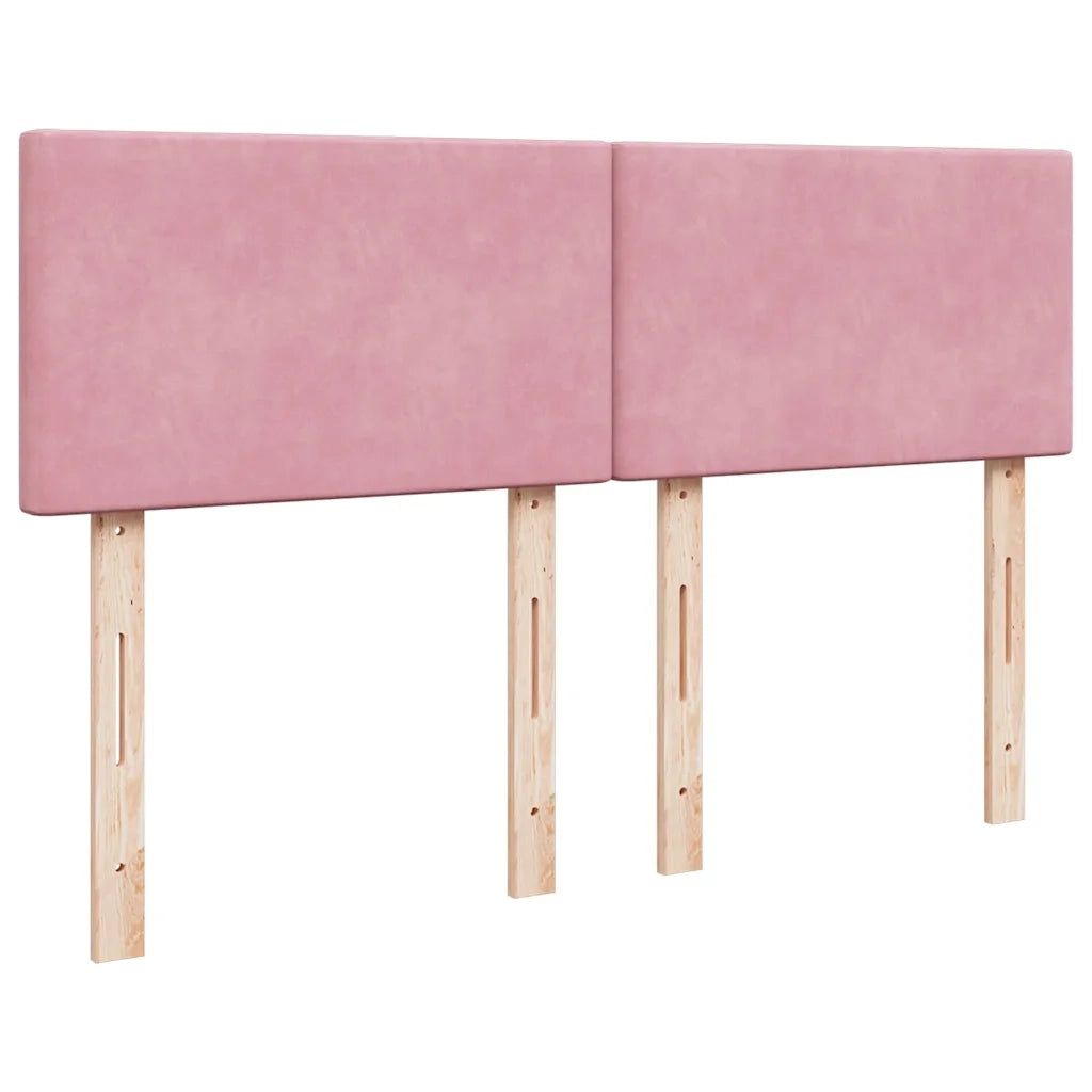 Giroletto a Molle con Materasso Rosa 140x190 cm in Velluto 3287733