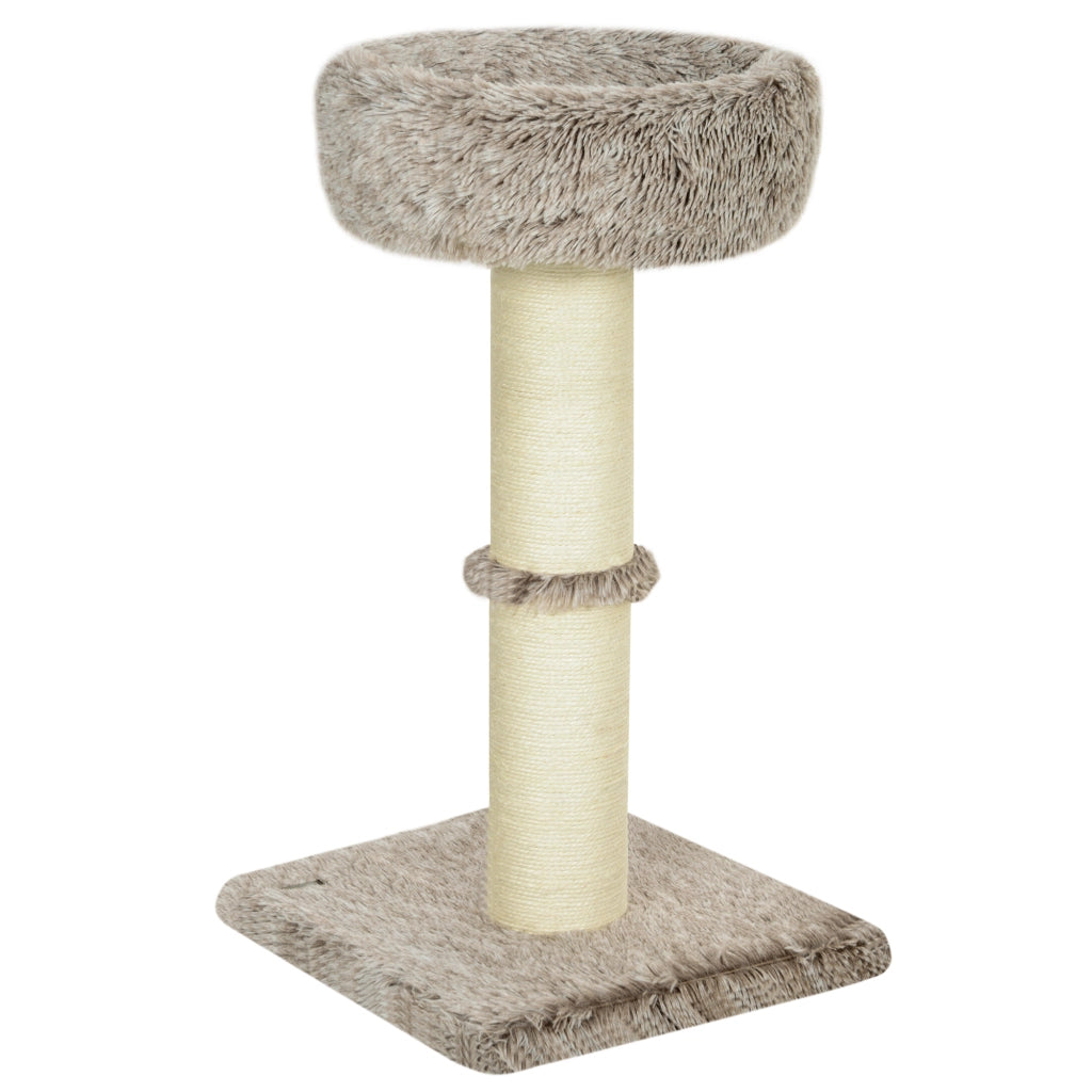 Albero per gatti con letto in peluche e tiragraffi ¨C zephmum ¨C 87x45x45 cm marrone