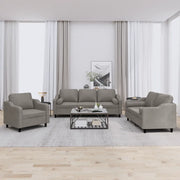 Set Divani 3 pz con Cuscini Tortora in Tessuto