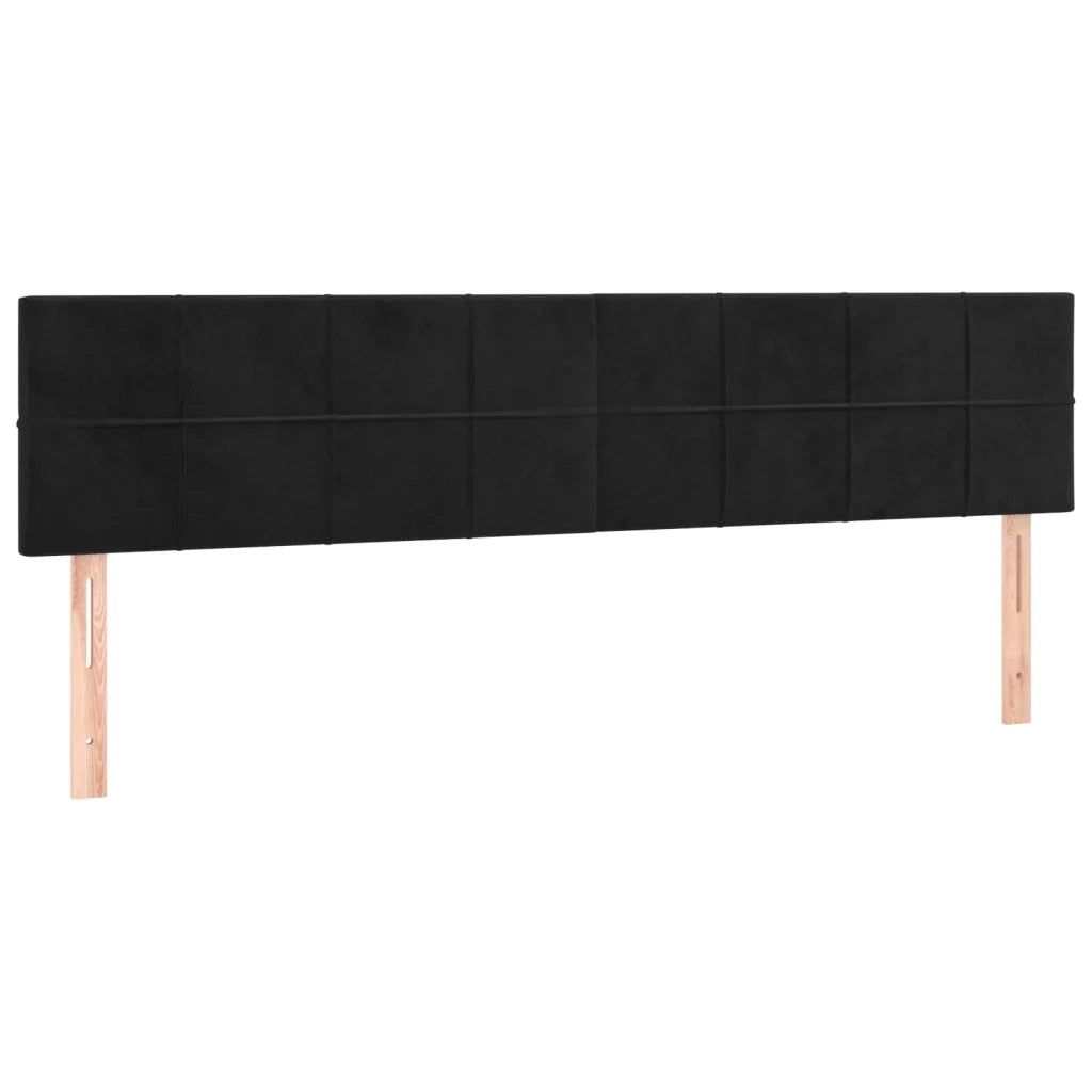 Giroletto a Molle con Materasso Nero 160x200 cm in Velluto