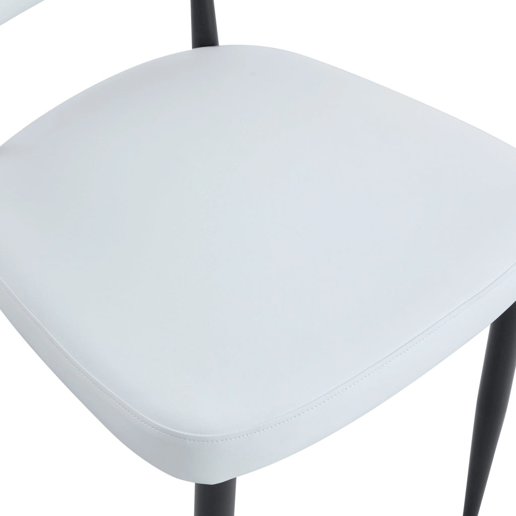 Set di 2 sedie da pranzo ergonomiche bianche in PU
