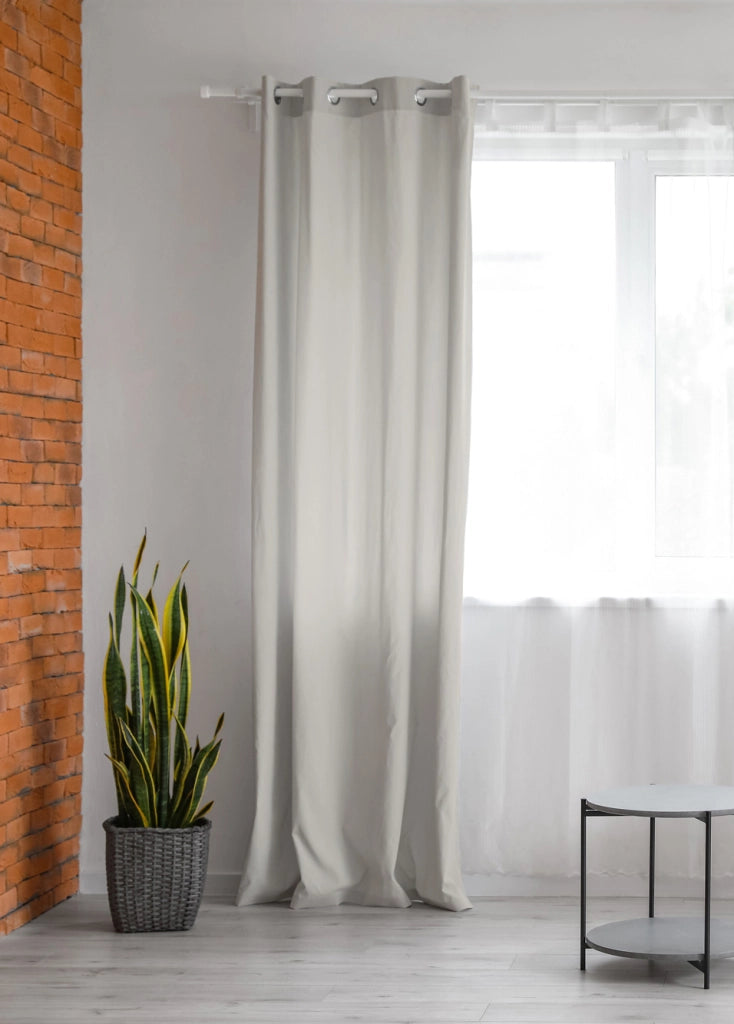 Tenda Semioscurante 140 x 290 Cm Moderne Con Occhielli  Bianco - 1 Tenda