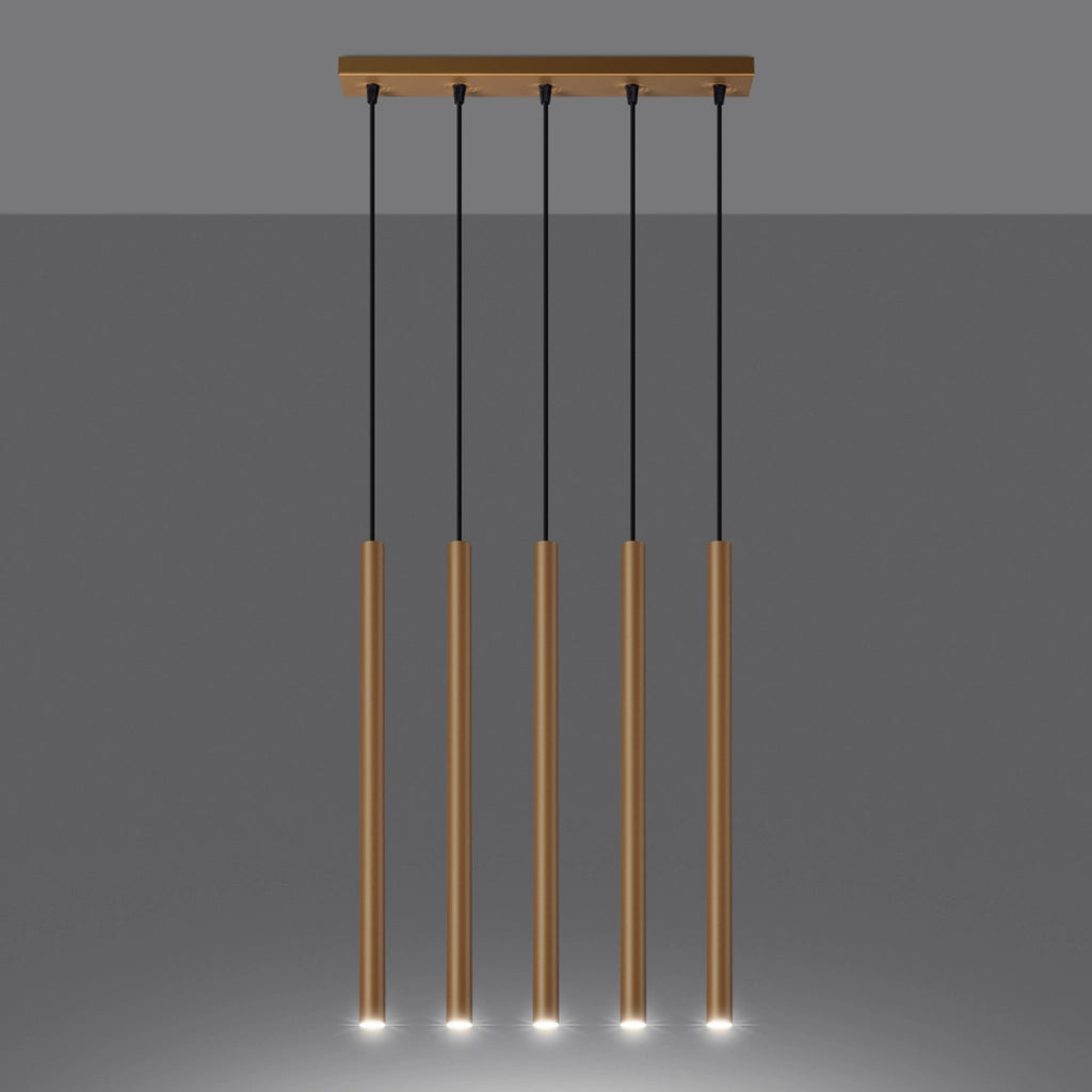Lampada sospensione Velino ottone 5 luci G9 Pure Lume