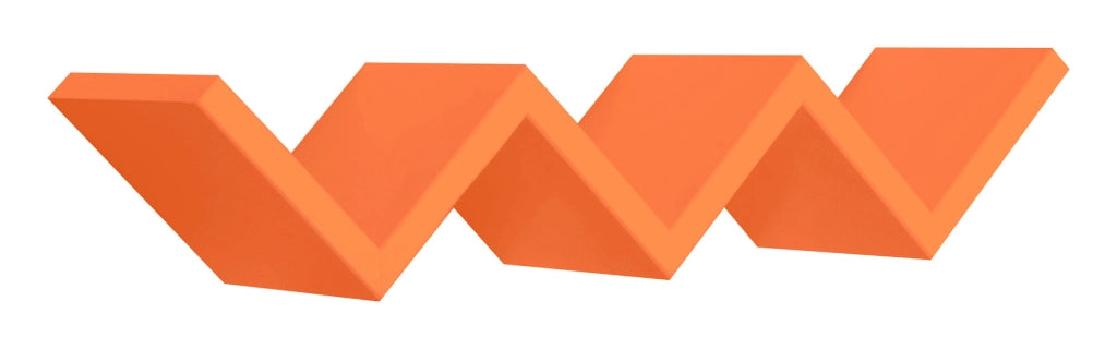 Mensola da Parete Libreria Zigzag 56x15,5 cm in Fibra di Legno Saetta Arancio