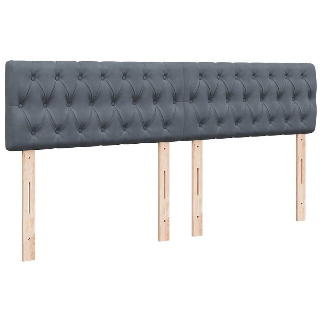 Giroletto a Molle con Materasso Grigio Scuro 200x200 cm Velluto 3290137