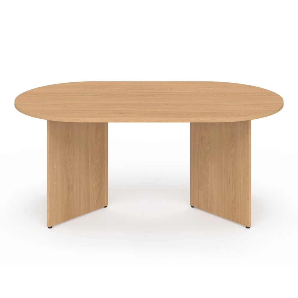 IDMarket - Tavolino ovale MARTHE 110 cm effetto legno di faggio
