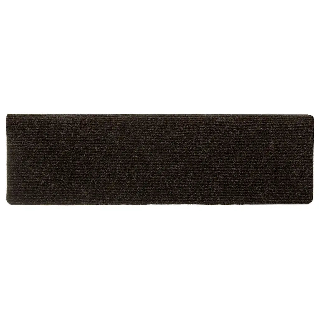 Tappetini per scale autoadesivi 15 pz 65x21x4 cm marrone scuro bordo rettangolare 326187