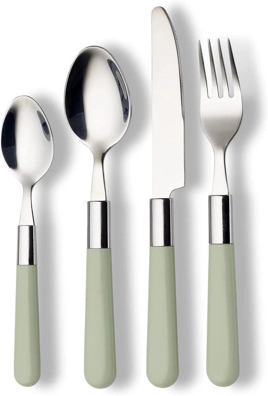 Set di attrezzi con maniglie in plastica per campeggio e picnic, leggero e compatto - 16 pezzi