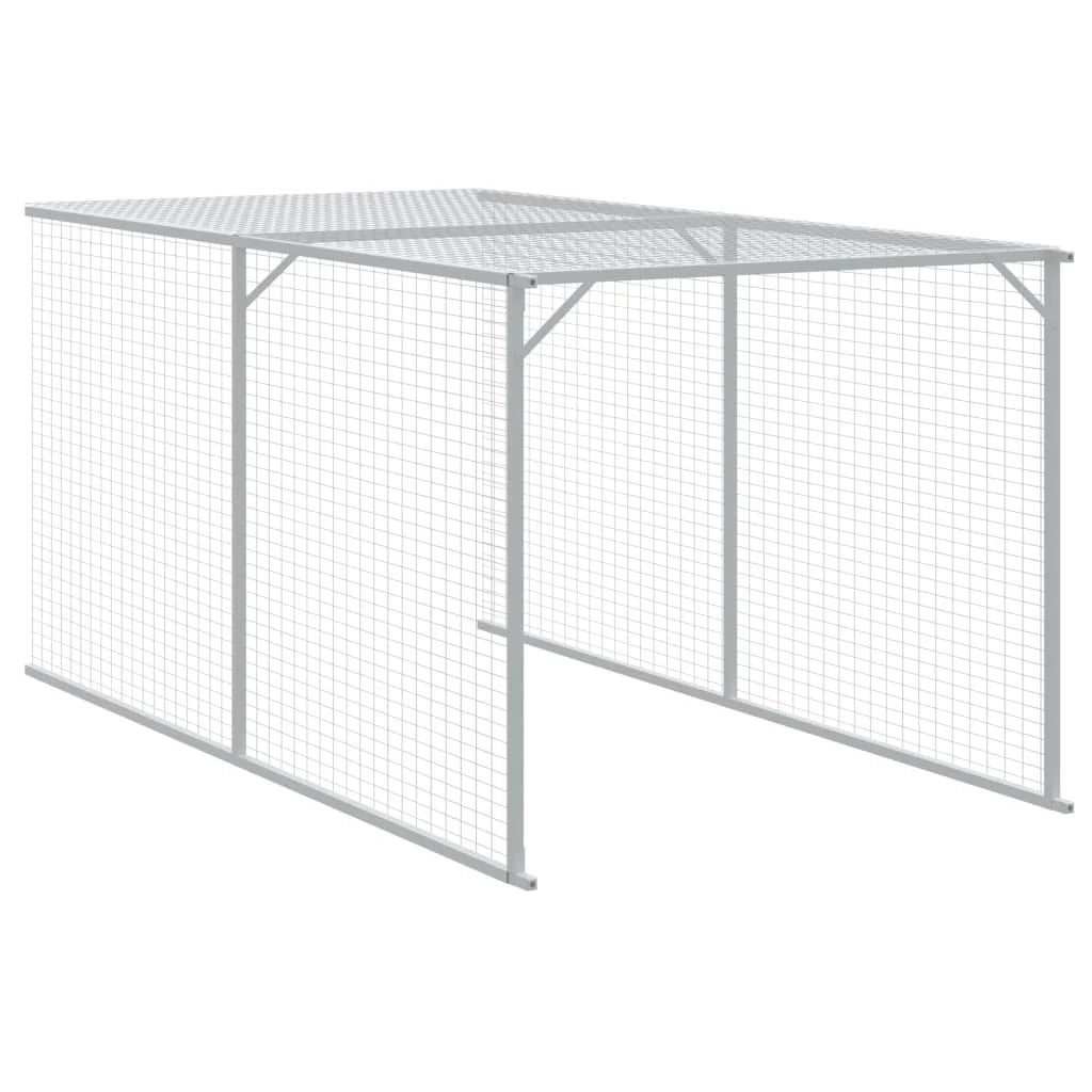 Recinto per pollaio con recinto per galline 110 x 1017 x 110 cm in acciaio zincato antracite 02_0043938
