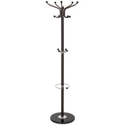 Perchero de metal marron con paraguero y 5 ganchos D36X172h cm