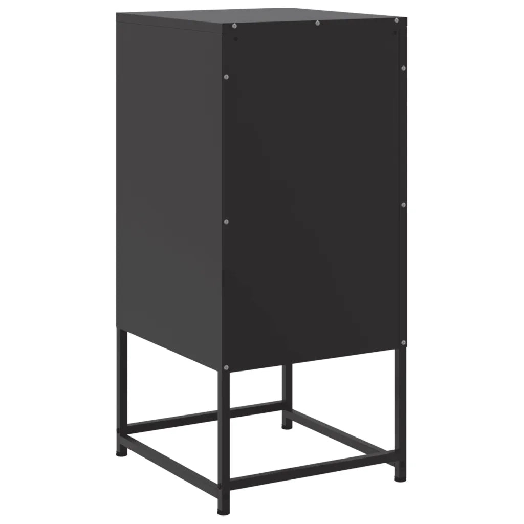Comodino-Tavolino da notte Nero 36x39x78 cm in Acciaio 817946