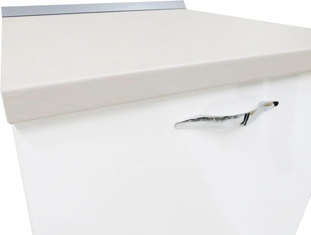 Base Cucina Componibile Bianco Lucido 60 cm con Top e Maniglia Cromo