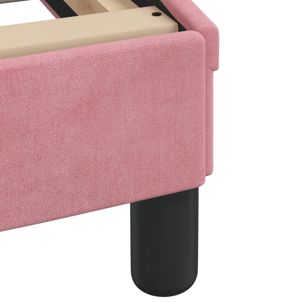 Letto con Materasso Rosa 140x200 cm in Velluto