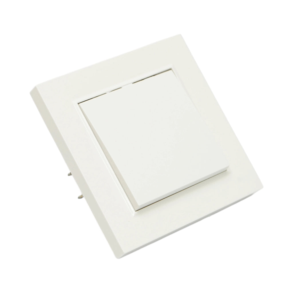 Interruttore semplice da incasso bianco 220V, 10AX, ABS 80x80mm