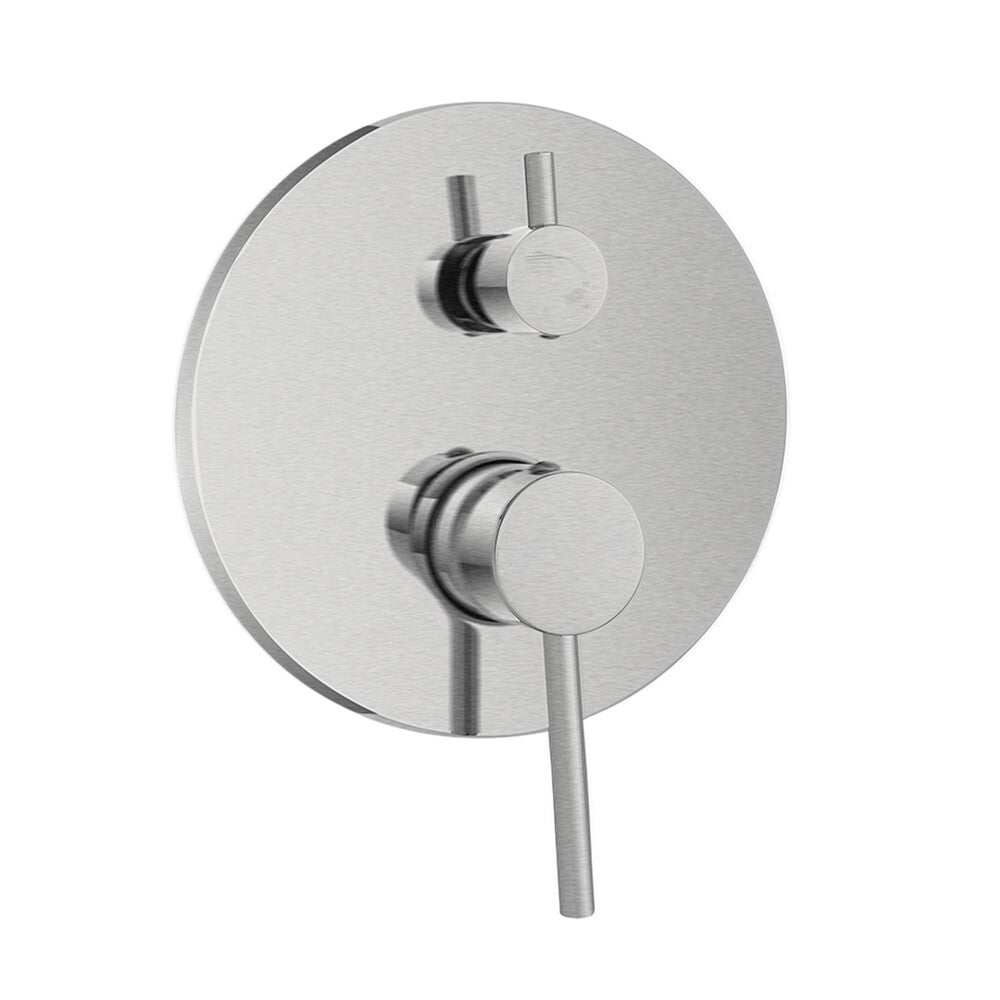 Set doccia ad incasso con miscelatore braccio 35 cm e soffione 30 cm in acciaio inox satinato York