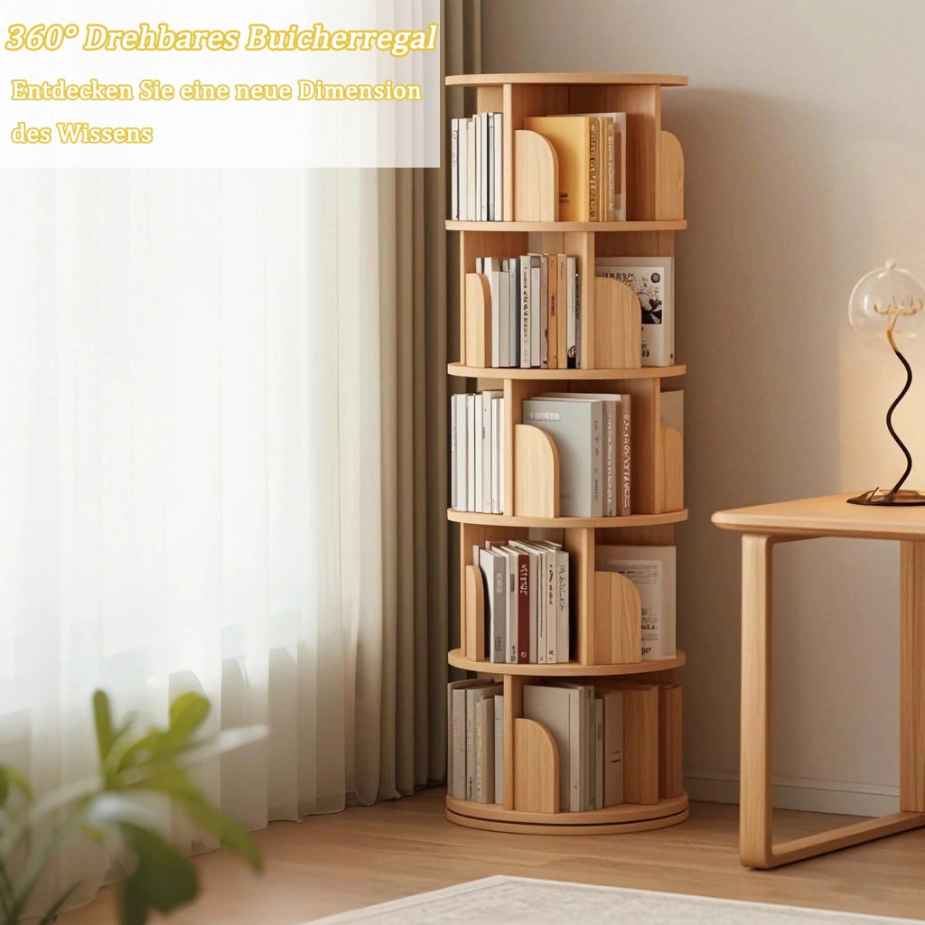 LIBRERIA Girevole 360° Salvaspazio MDF Effetto Legno