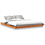 Letto matrimoniale | Letto per adulti | Giroletto Marrone Cera 150x200 cm in Legno Massello di Pino