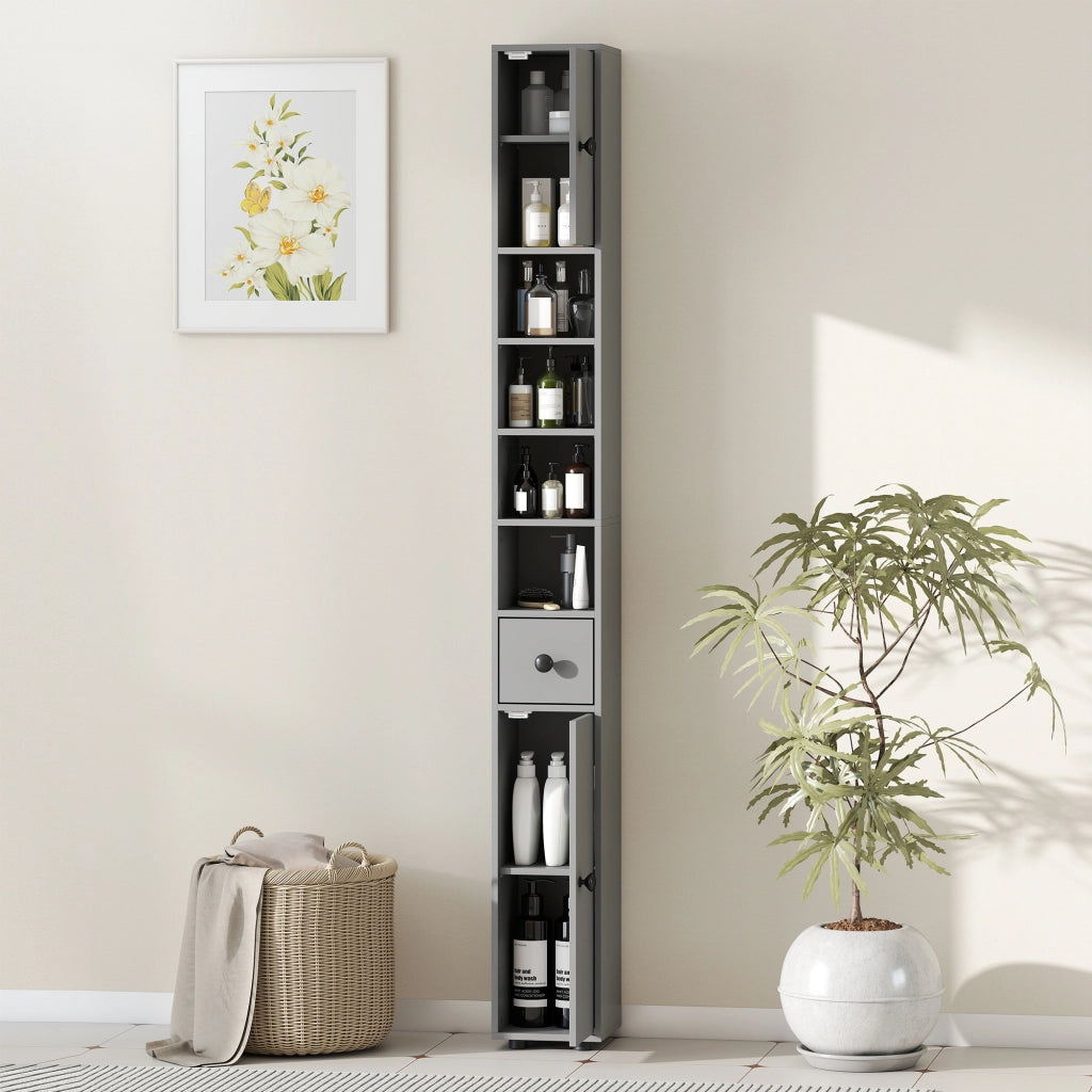 Mobile Bagno ¨C zephmum ¨C Grigio, Truciolato, 60x30x180 cm