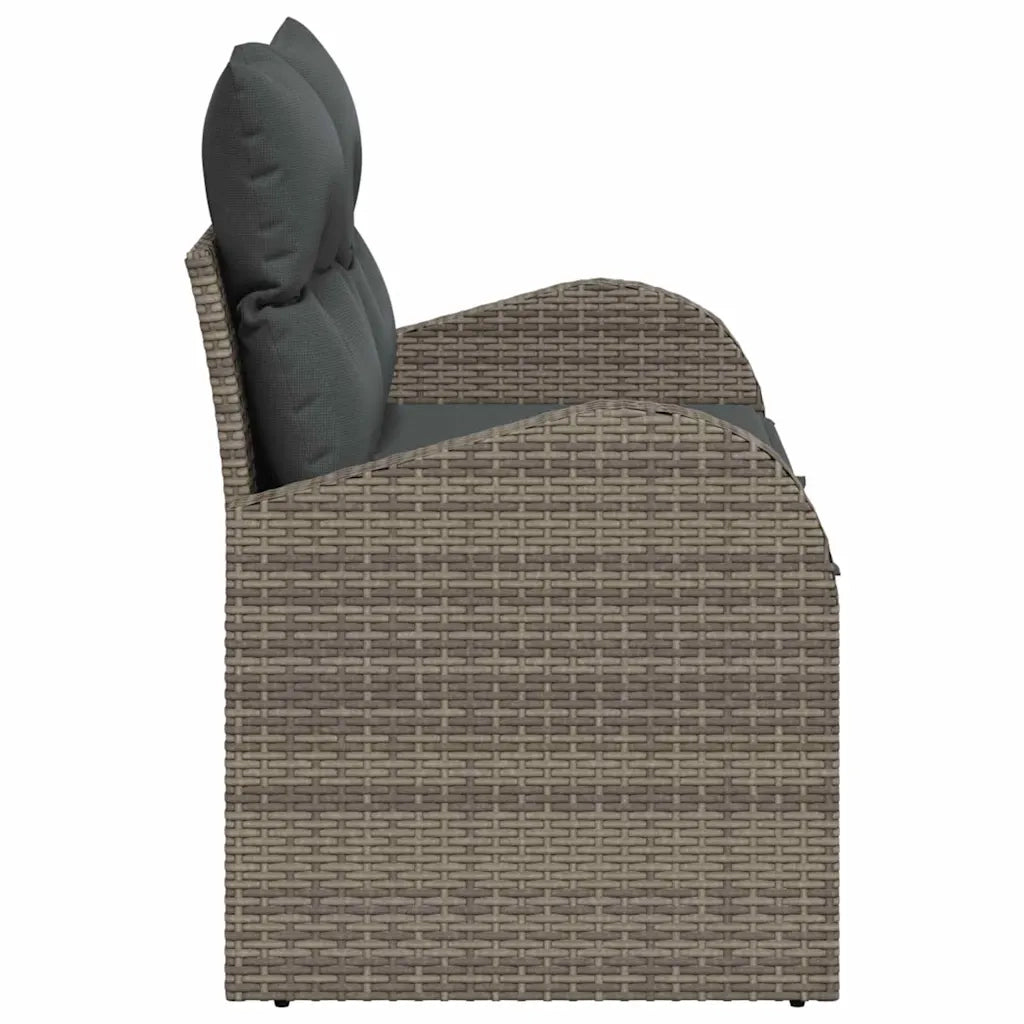 Divano da giardino-Sofa da Giardino-Divano da esterno Grigio 124 x 62 x 69cm polyrattan 143964