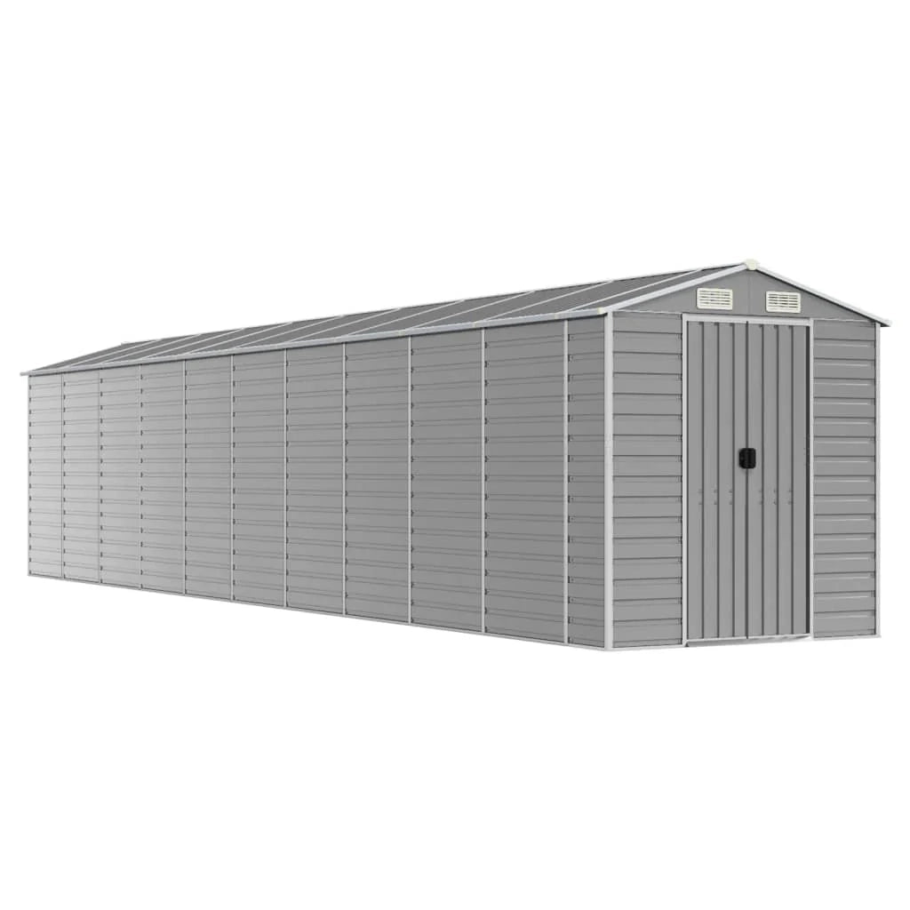 Casetta da giardino cabina ripostiglio capanno da esterno capanno per attrezzi robusta colore chiaro 191 x 895 x 198 cm acciaio zincato grigio 02_0022250