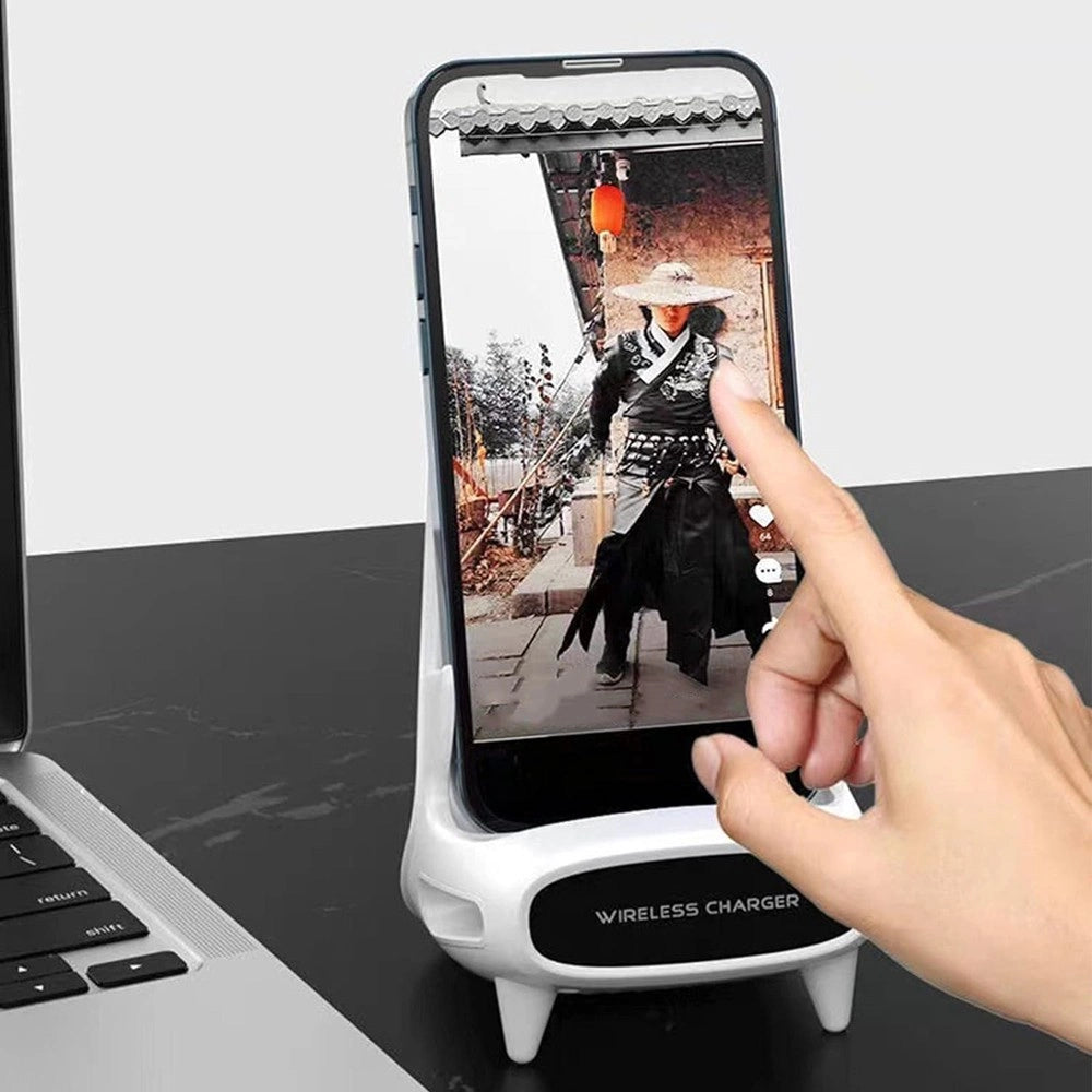 Trade Shop - Supporto Stazione Di Ricarica Senza Fili Wireless Rapida Per Cellulare Ufficio -