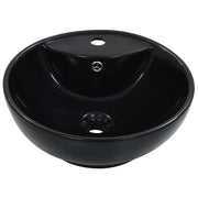 Lavandino con Troppopieno 46,5x18 cm in Ceramica Nero 143904