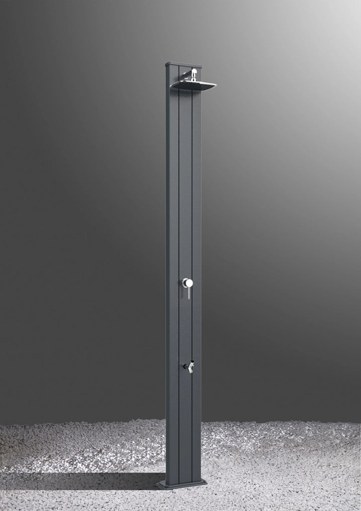 Doccia da Esterno Giardino Miscelatore e Lavapiedi Arkema Spring S Fascia Inox Cherry
