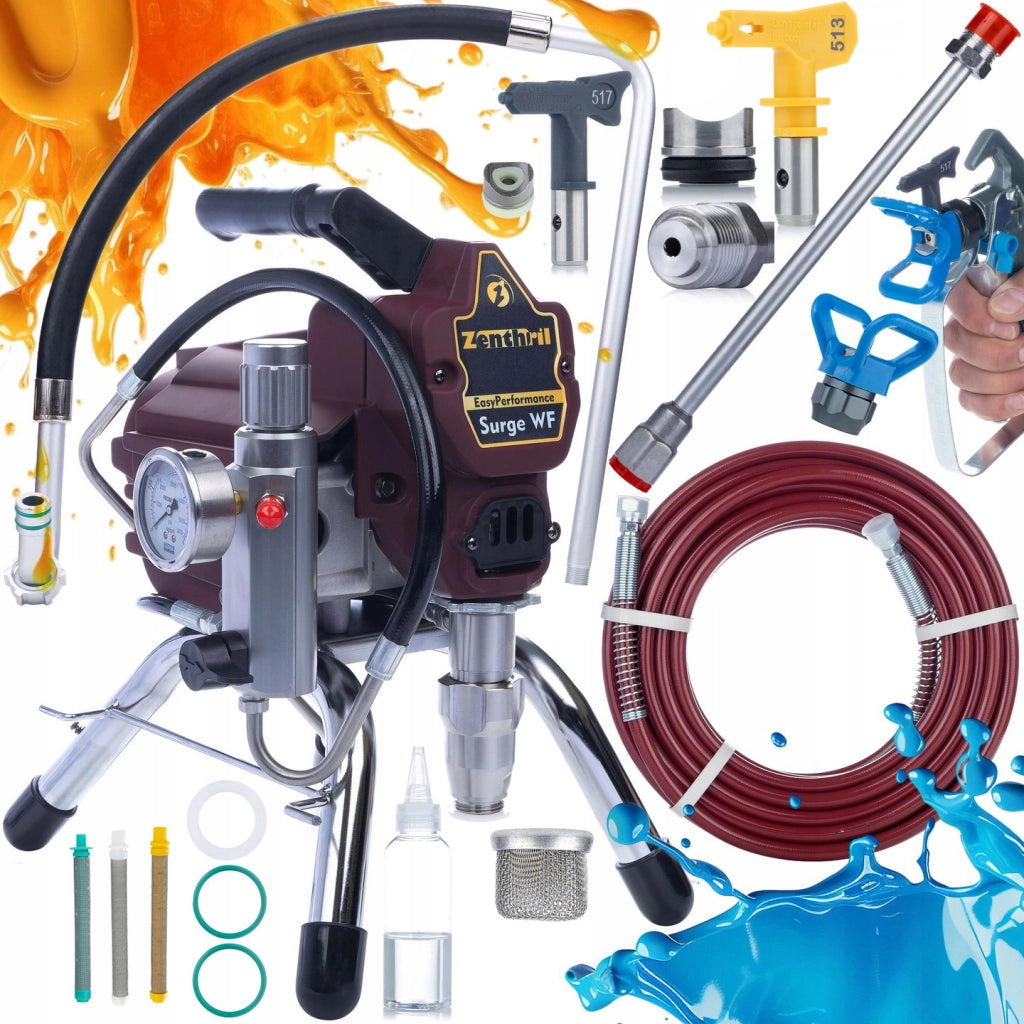 Agitatore di Verniciatura Zenthril Surge WF 1800W 20MPa 2L/min – Set con Lancia 50cm, Filtri 30/60/100, Ugello 513