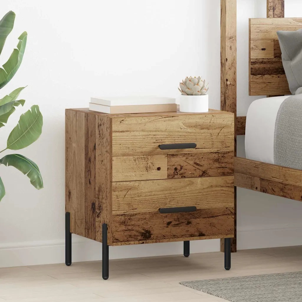 Comodino | Armadio da Notte | Mobiletto da notte con cassetto Legno vecchio 40 x 35 x 47,5 cm