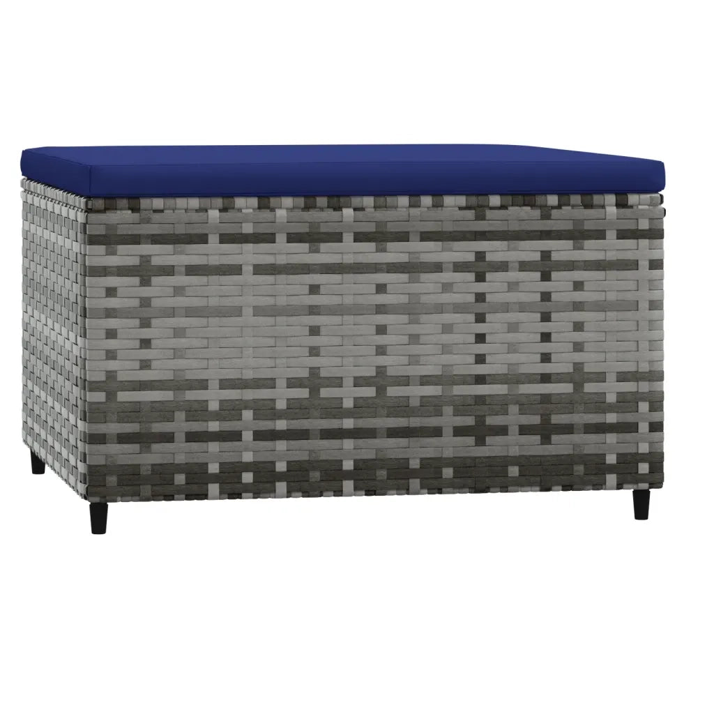 Poggiapiedi da Giardino con Cuscini 2 pz in Polyrattan Grigio CFW9523178