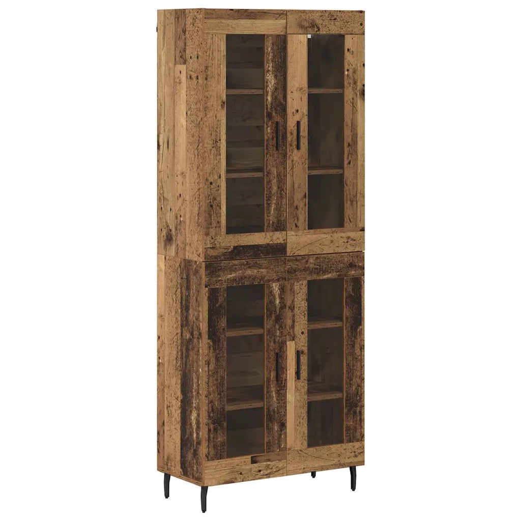 Credenza 2 pz | Madia | Buffet da pranzo | Armadio da pranzo Legno vecchio Legno Stratificato e Vetro