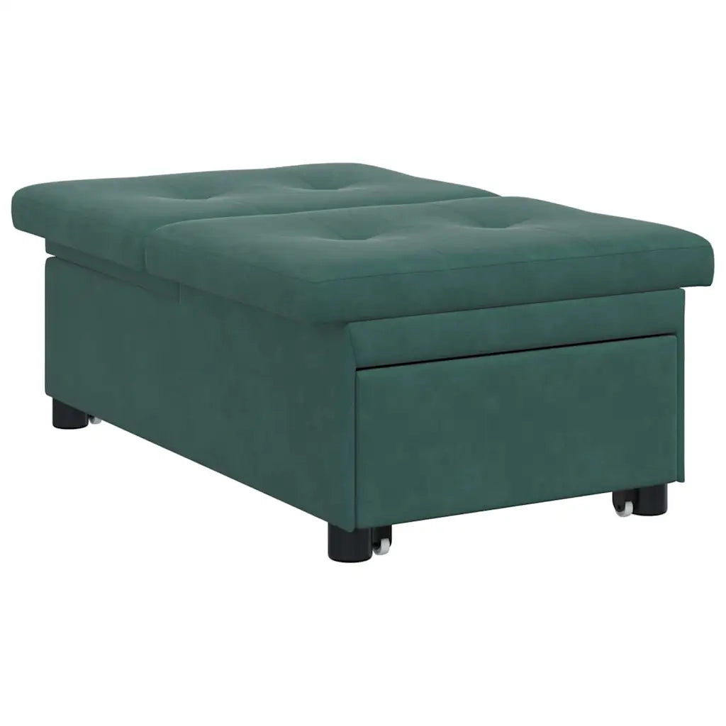 Divano letto Verde Scuro 194 x 67 x 82 cm Velluto 42008596