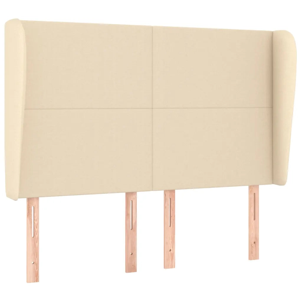 Testiera ad Orecchio Crema 147 x 23 x 118/128 cm in Tessuto