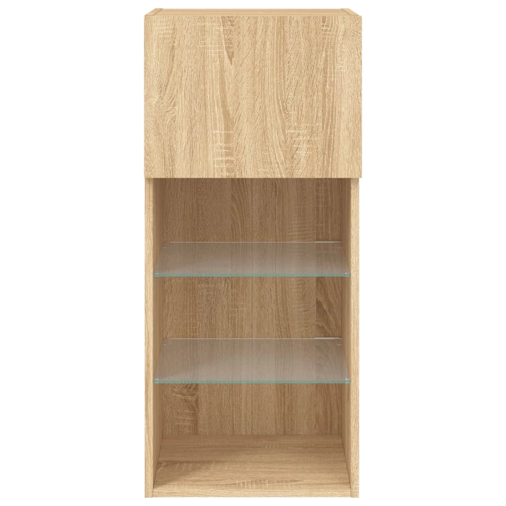Mobile TV multimediale mensola TV credenza mobile TV sala da pranzo soggiorno camera da letto con luci LED rovere Sonoma 40,5 x 30 x 90 cm marrone 02_0026785