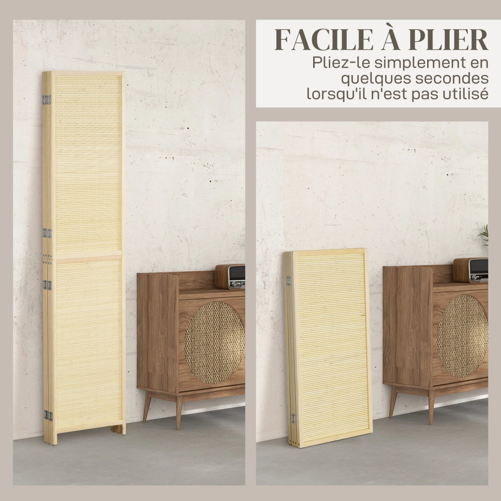 Paravento in bamb¨´ 4 pannelli 180x180 cm ¨C zephmum ¨C naturale
