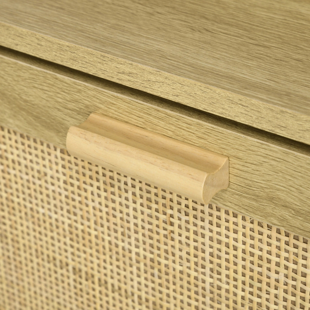 Scarpiera 2 Ante Design Boh¨¨me con Ripiani ¨C zephmum ¨C Bianco Effetto Rotin 80x24.5x110 cm
