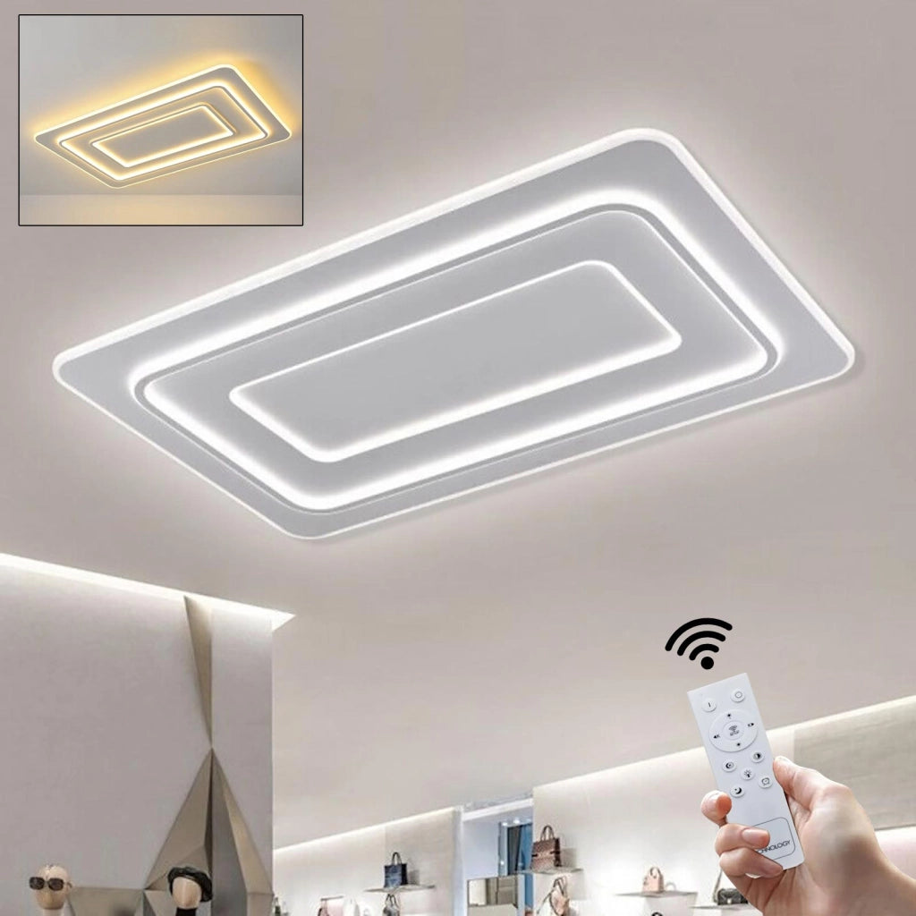 Plafoniera moderna BLUETOOTH LED 123W CCT da 3000K a 6500K lampada 3 step soffitto luce con telecomando 230V
