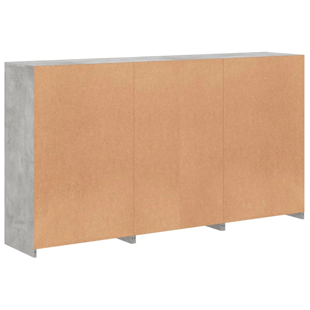 Buffet credenza cassettiera armadio mobile contenitore organizer per cucina soggiorno salotto con luci LED 181,5 x 37 x 100 cm grigio 02_0029986