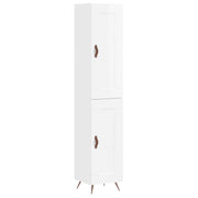Credenza | Madia | Buffet da pranzo | Armadio da pranzo 34,5x34x180 cm in Legno Multistrato Bianco Lucido