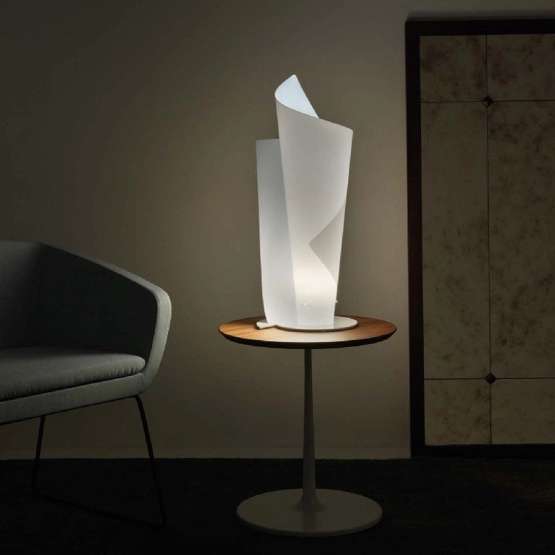 Lampada da tavolo in Polilux VELA Bianca diametro 27 x h70 cm