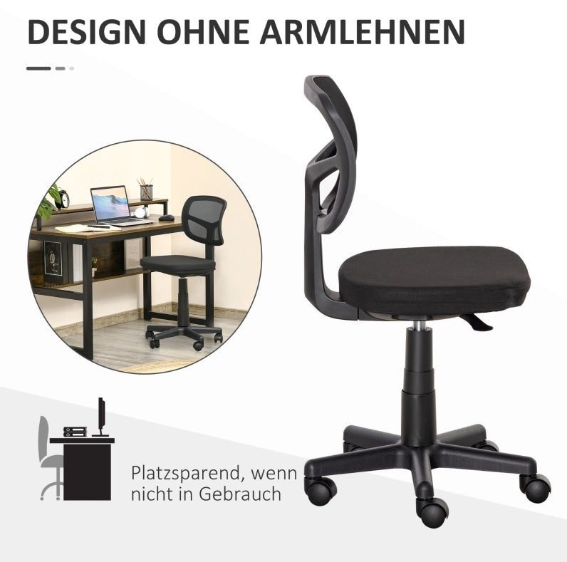 Sedia da ufficio ergonomica nera girevole e regolabile