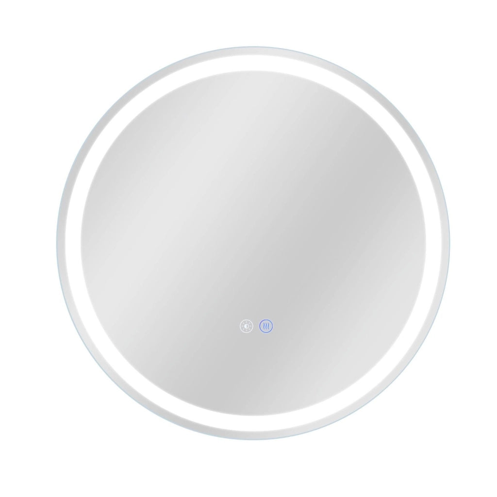 ZMH Specchio da bagno con funzione antiappannamento IP44 Rotondo Bianco Specchio da bagno variabile