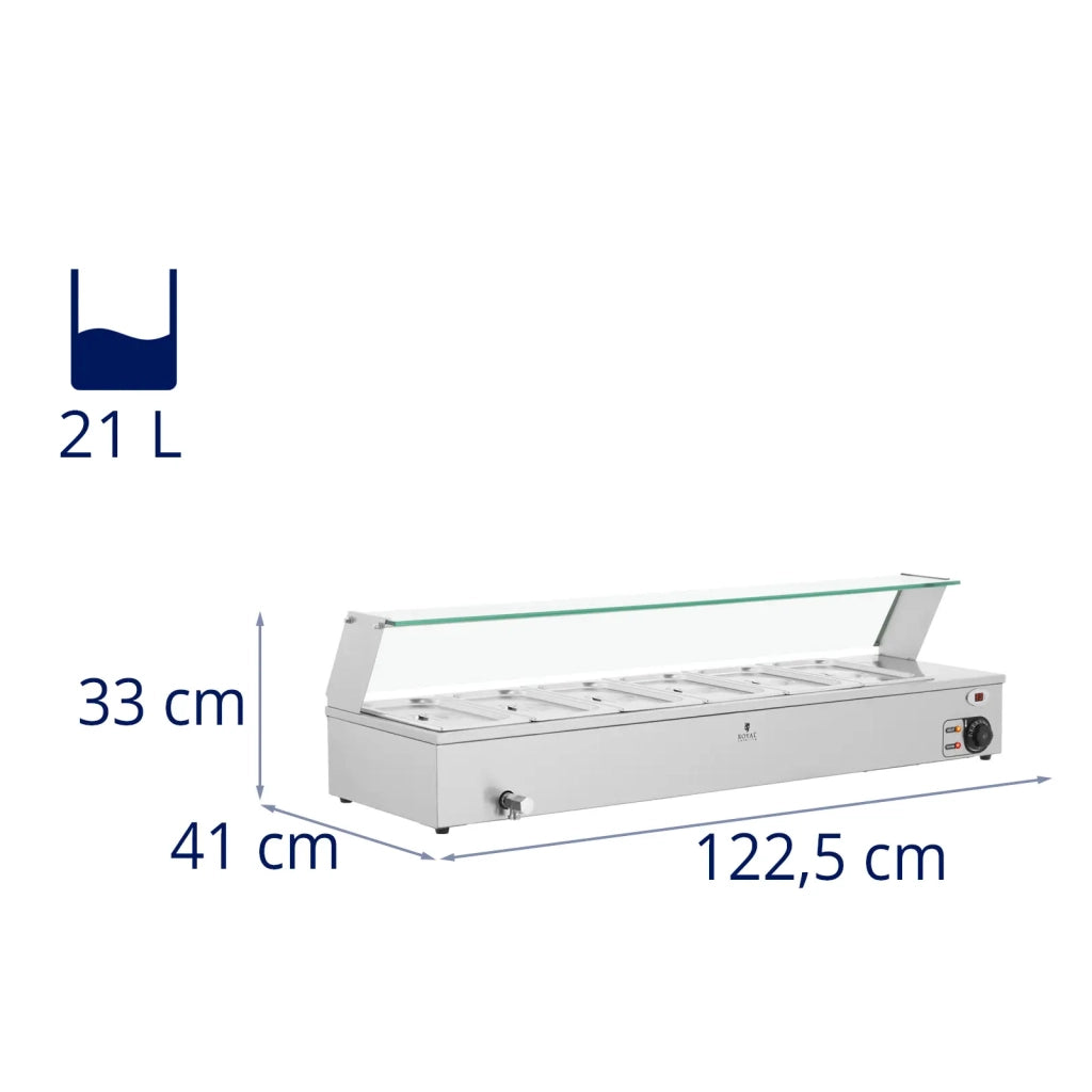 Bagnomaria professionale con 6 bacinelle GN 1/3 acciaio inox argento 14_0008286