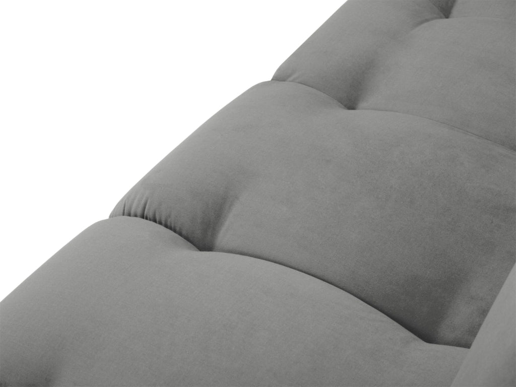 Cosmopolitan Design - Chaise longue destra "Hastings" 2 posti in velluto grigio 