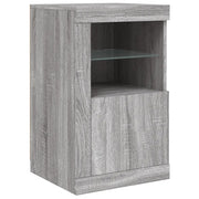 Mobiletto laterale moderno con illuminazione a LED pratico contenitore 41 x 37 x 67 cm legno composito Sonoma grigio 02_0049372